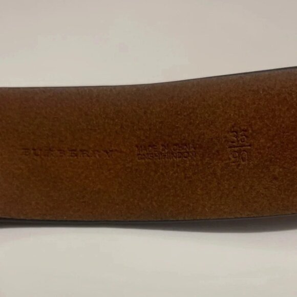 Authentic Burberry camel unisetrendy stylish leather silver buckle detail 39 - Picture 3 of 4
